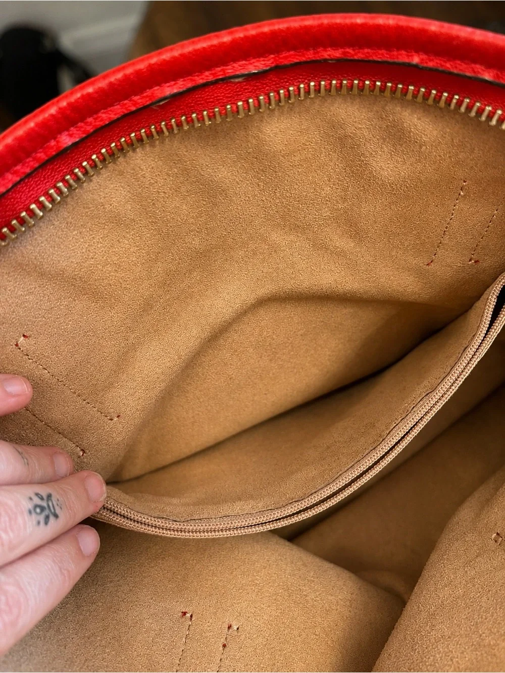 kate spade Red Pebbled Leather Shoulder Tote